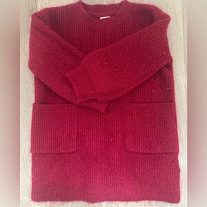 GAP Rich Red Cowl Neck Sweater Dress